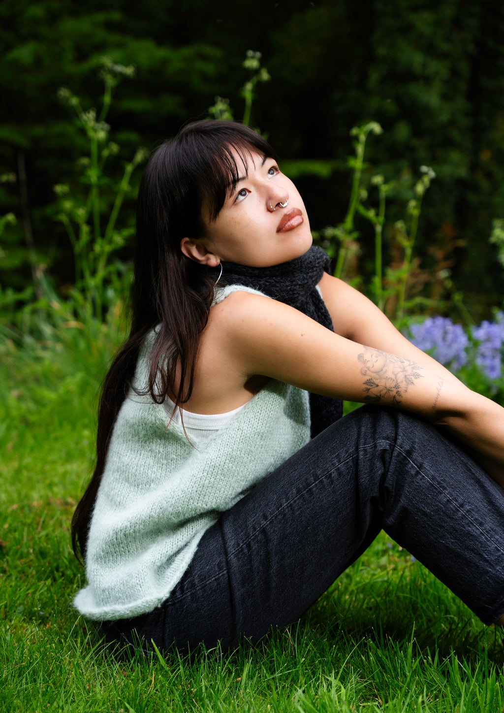 DUCK EGG • SLEEVELESS • KNIT TOP
