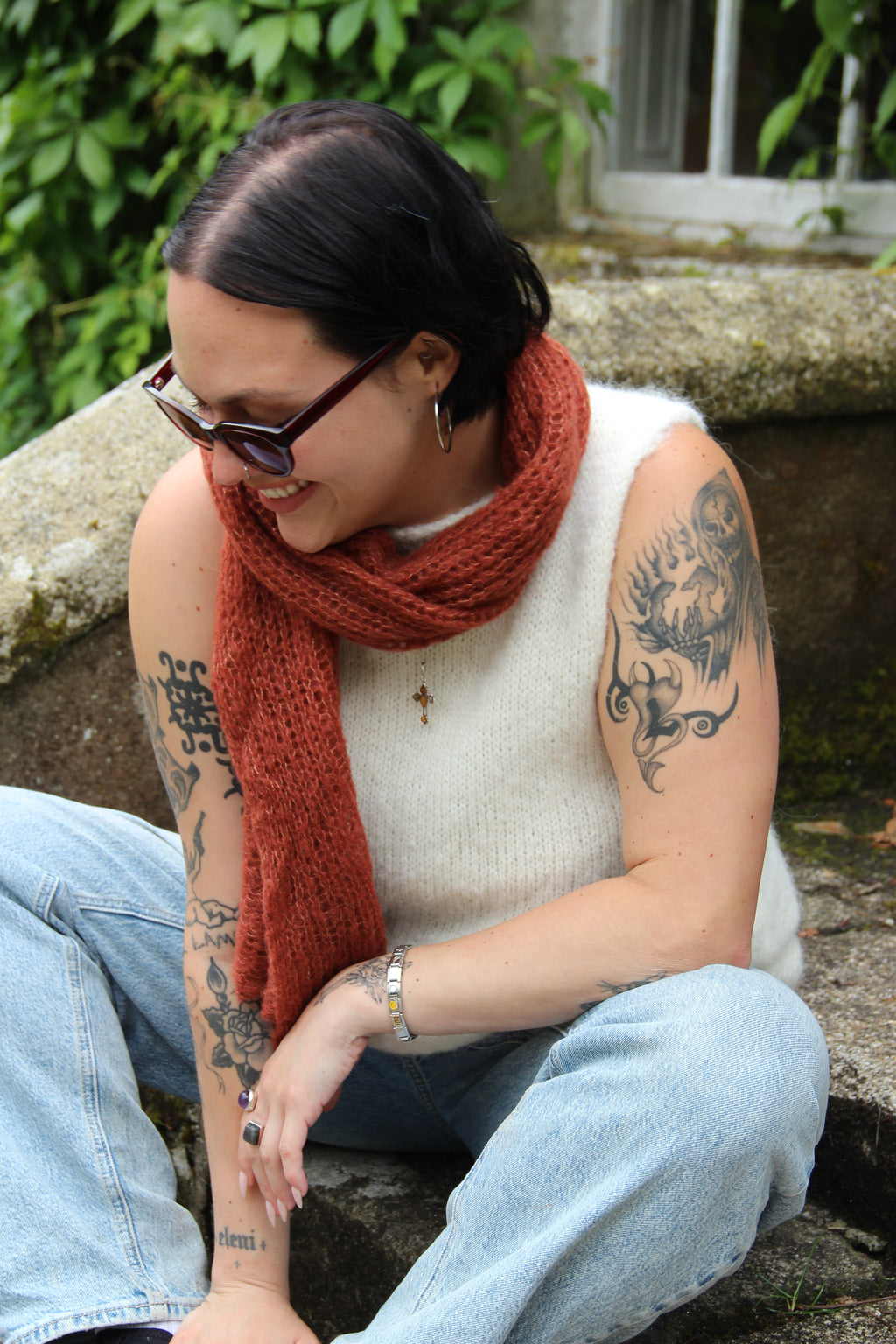 BRICK • SILK SCARF