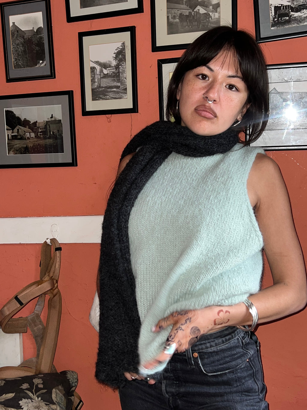 DUCK EGG • SLEEVELESS • KNIT TOP