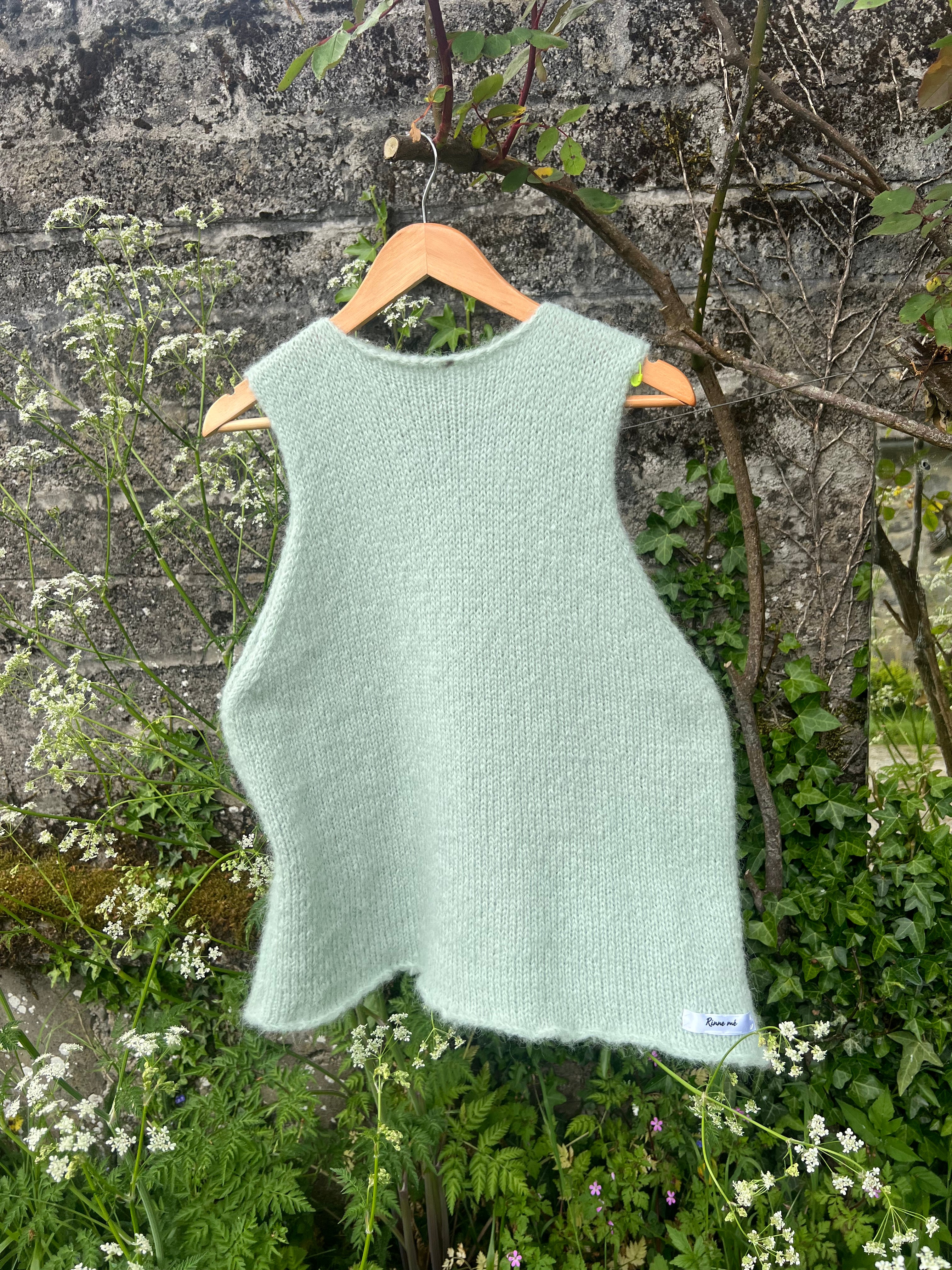 DUCK EGG • SLEEVELESS • KNIT TOP